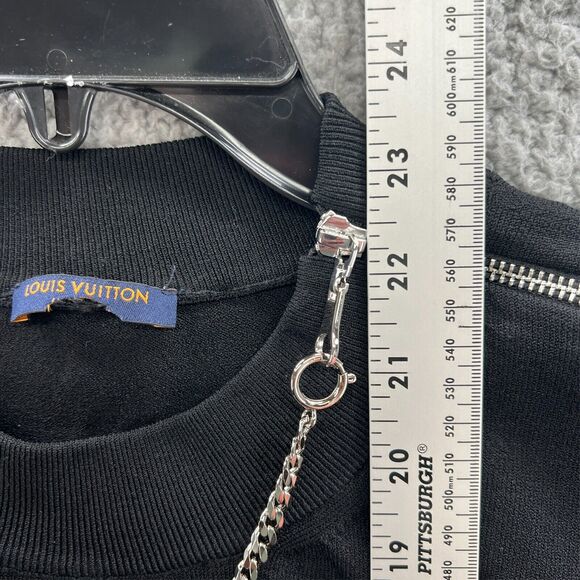 Louis Vuitton Uniforms Staff Sweater Silver Tone Chain Detail Black Size Large* - Picture 5 of 11